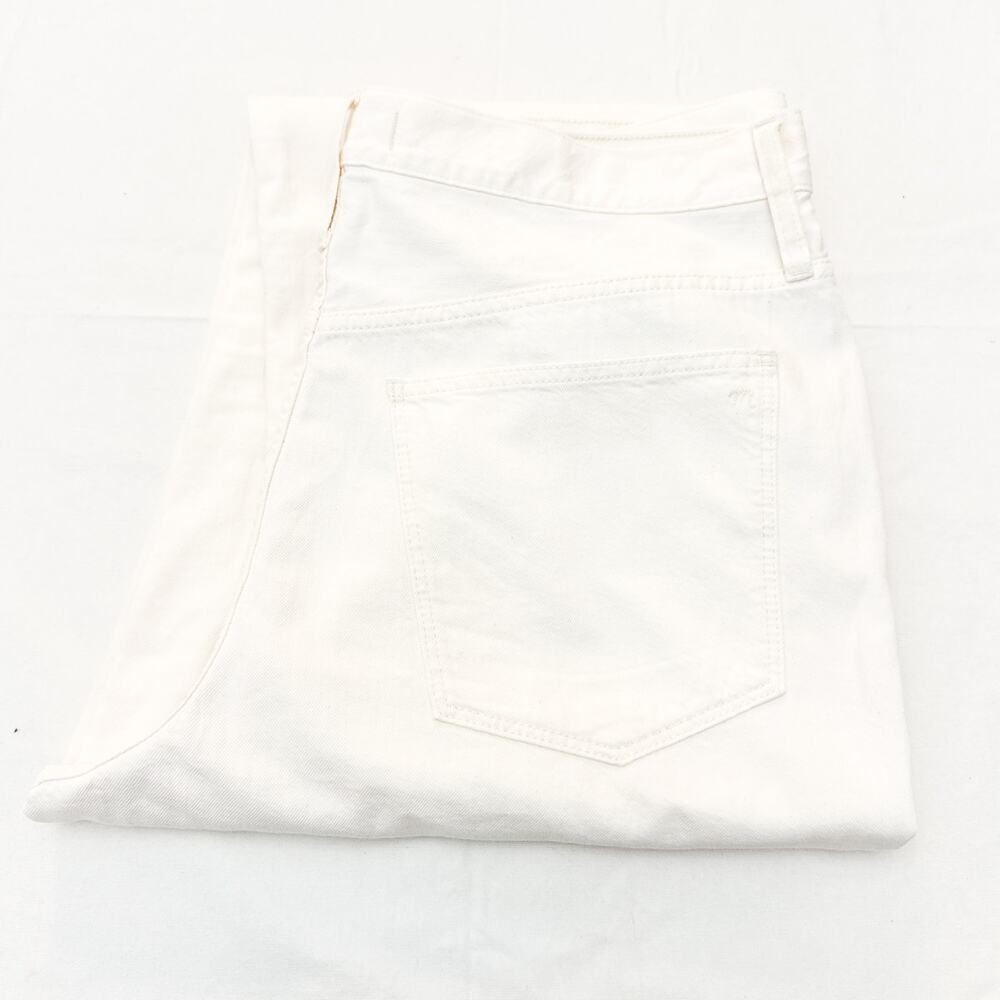 Madewell Baggy Straight Jean Button Fly Seam Pleat Cream Denim Jeans Size 33
